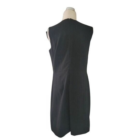 Emma & Michele Ruffle Front Sheath Black Dress Size 8 - Picture 5 of 11